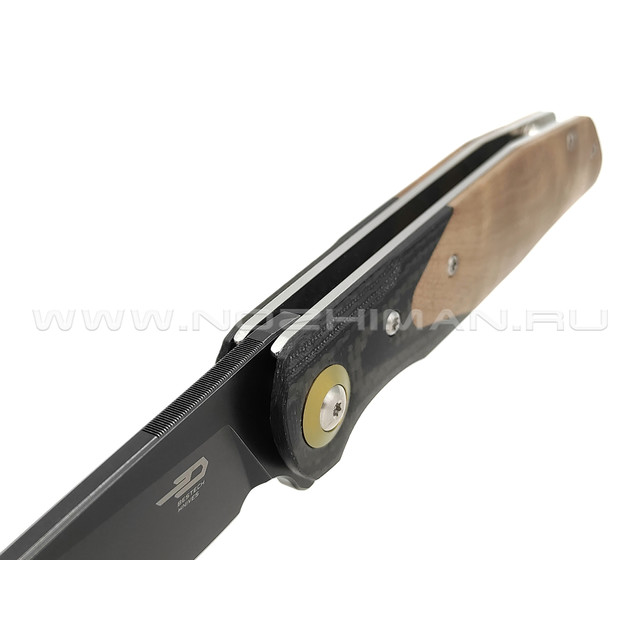 Нож Bestech Ascot BG19E сталь 14C28N, рукоять carbon fiber, G10, дерево