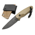 Нож с Котом "Пионер" сталь Х12МФ, рукоять G10 tan, kydex coyote