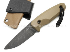Нож с Котом "Пионер" сталь Х12МФ, рукоять G10 tan, kydex coyote