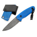 Нож с Котом "Пионер" сталь X90, рукоять G10 blue, kydex blue