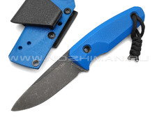 Нож с Котом "Пионер" сталь Х12МФ, рукоять G10 blue, kydex blue