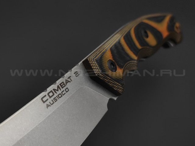 Eagle Knives нож Combat 2 сталь Aus10Co stonewash, рукоять G10 black & orange