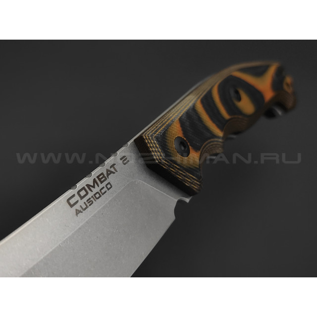 Eagle Knives нож Combat 2 сталь Aus10Co стоунвош, рукоять G10 black & orange