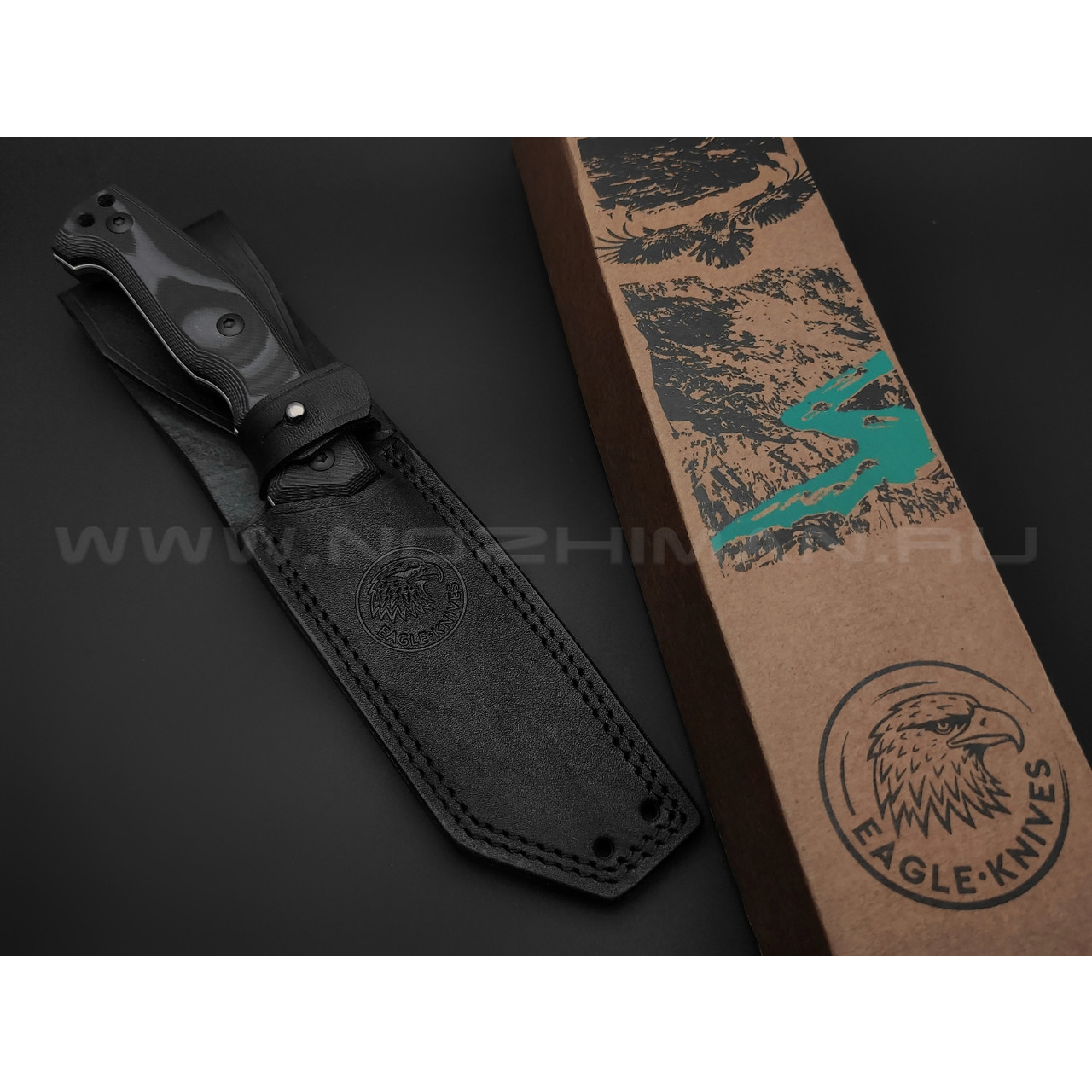 Eagle Knives нож Combat 2 сталь Aus10Co стоунвош, рукоять G10 black & grey
