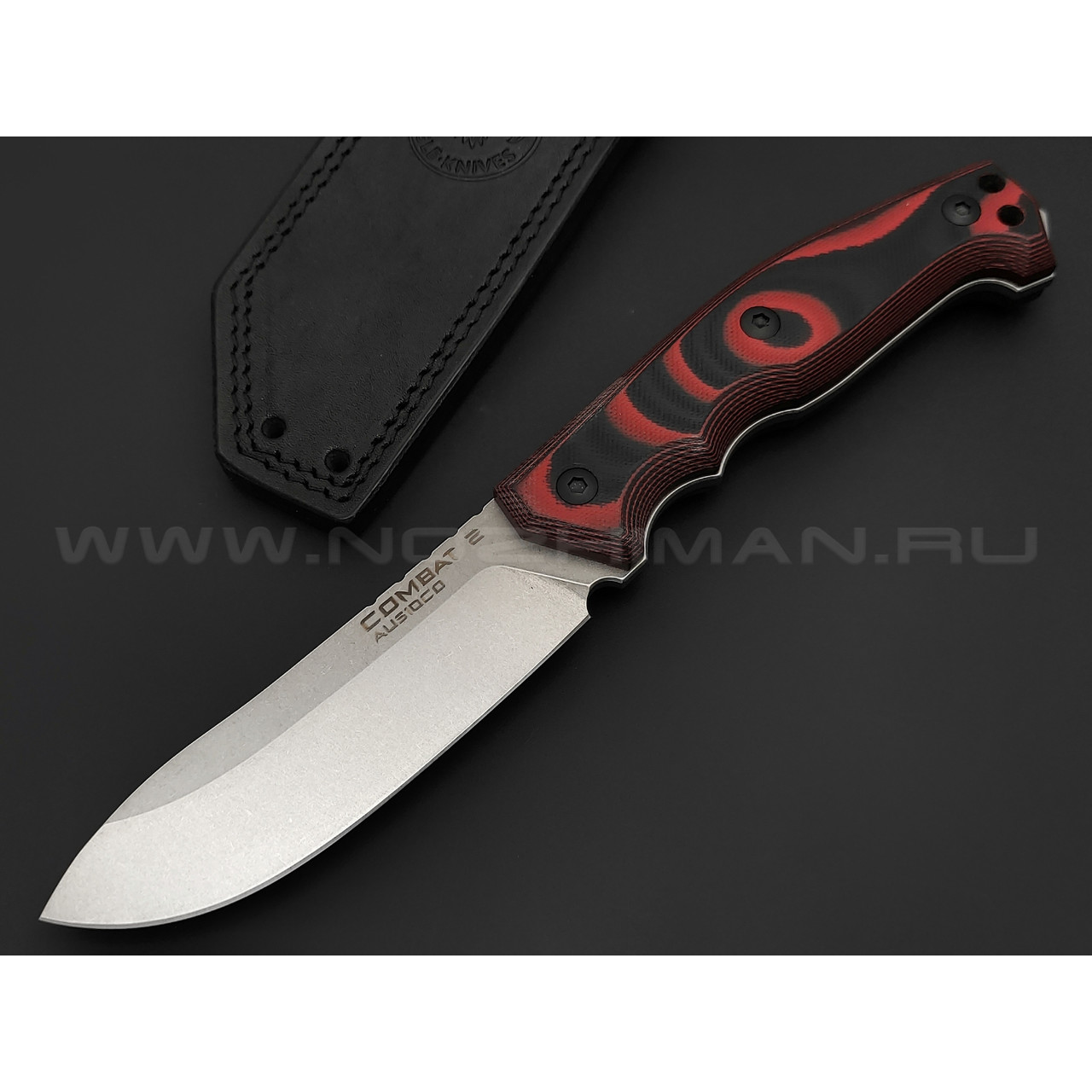 Eagle Knives нож Combat 2 сталь Aus10Co стоунвош, рукоять G10 black & red