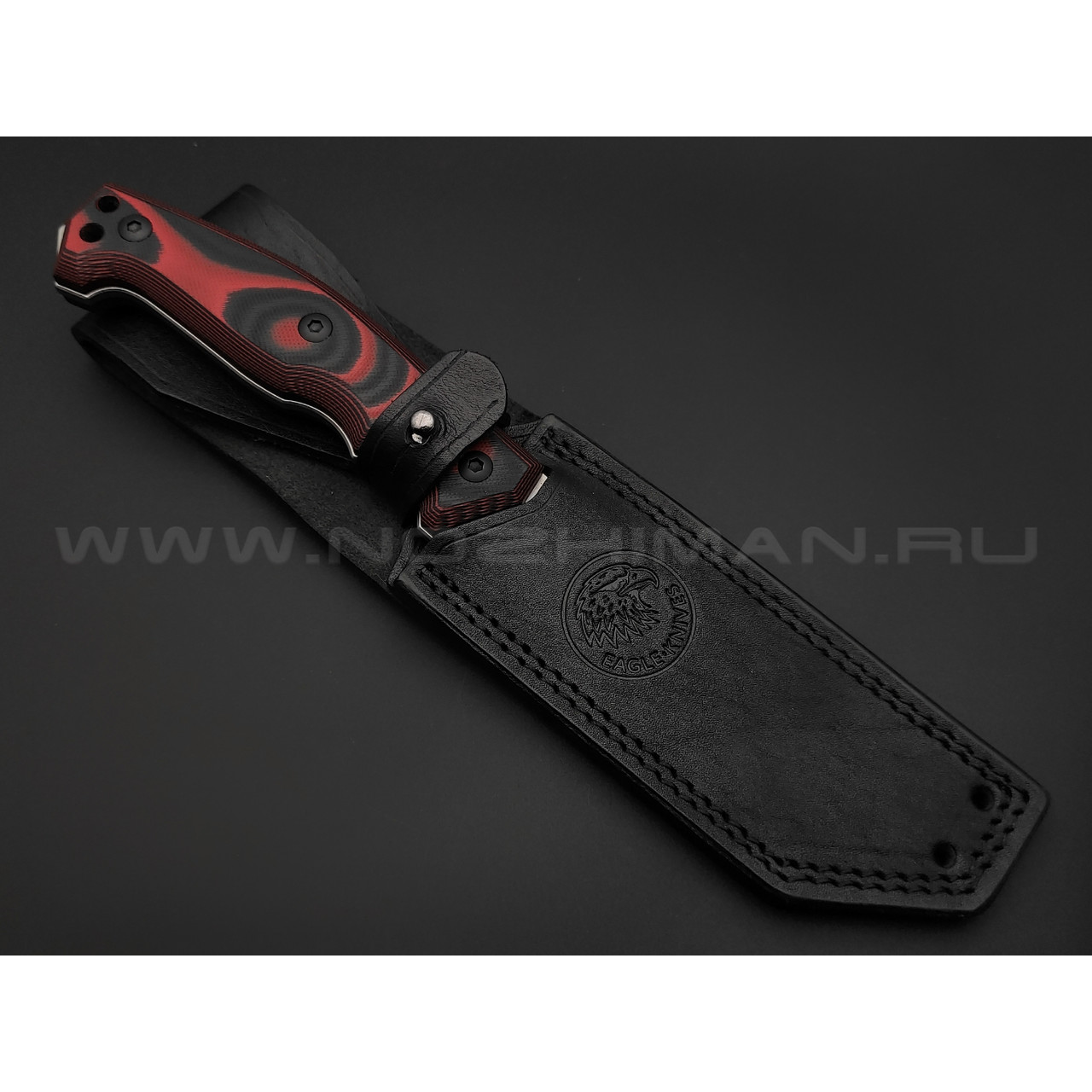 Eagle Knives нож Combat 2 сталь Aus10Co стоунвош, рукоять G10 black & red