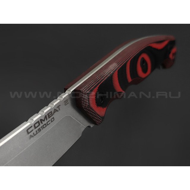 Eagle Knives нож Combat 2 сталь Aus10Co стоунвош, рукоять G10 black & red
