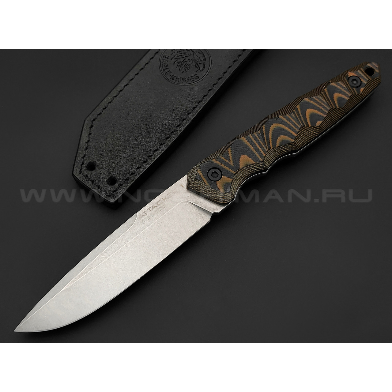 Eagle Knives нож Attacker 1 сталь Aus10Co стоунвош, рукоять G10 black & orange