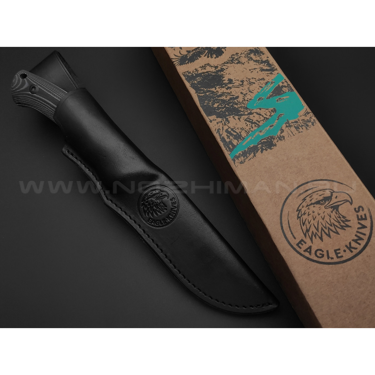 Eagle Knives нож Fisher 2 сталь Aus10Co стоунвош, рукоять G10 black & grey