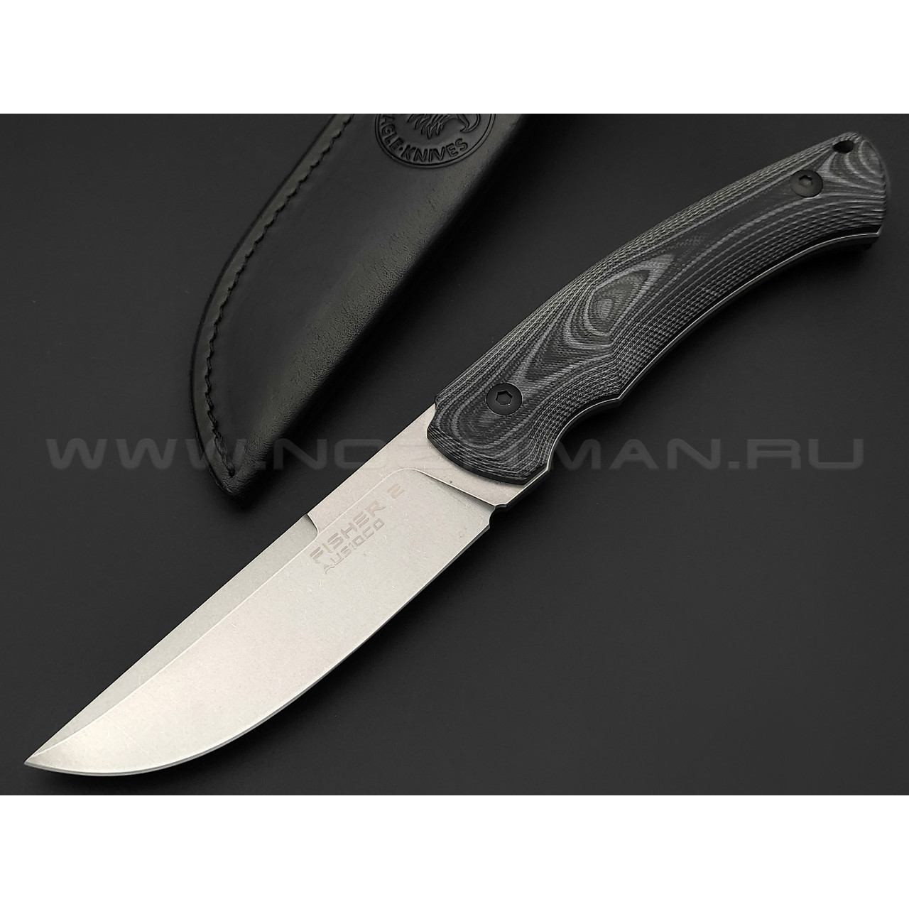 Eagle Knives нож Fisher 2 сталь Aus10Co стоунвош, рукоять G10 black & grey