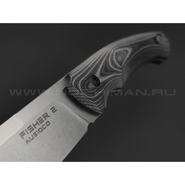 Eagle Knives нож Fisher 2 сталь Aus10Co стоунвош, рукоять G10 black & grey