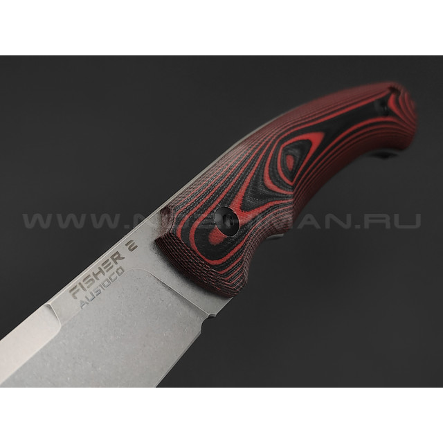 Eagle Knives нож Fisher 2 сталь Aus10Co стоунвош, рукоять G10 black & red