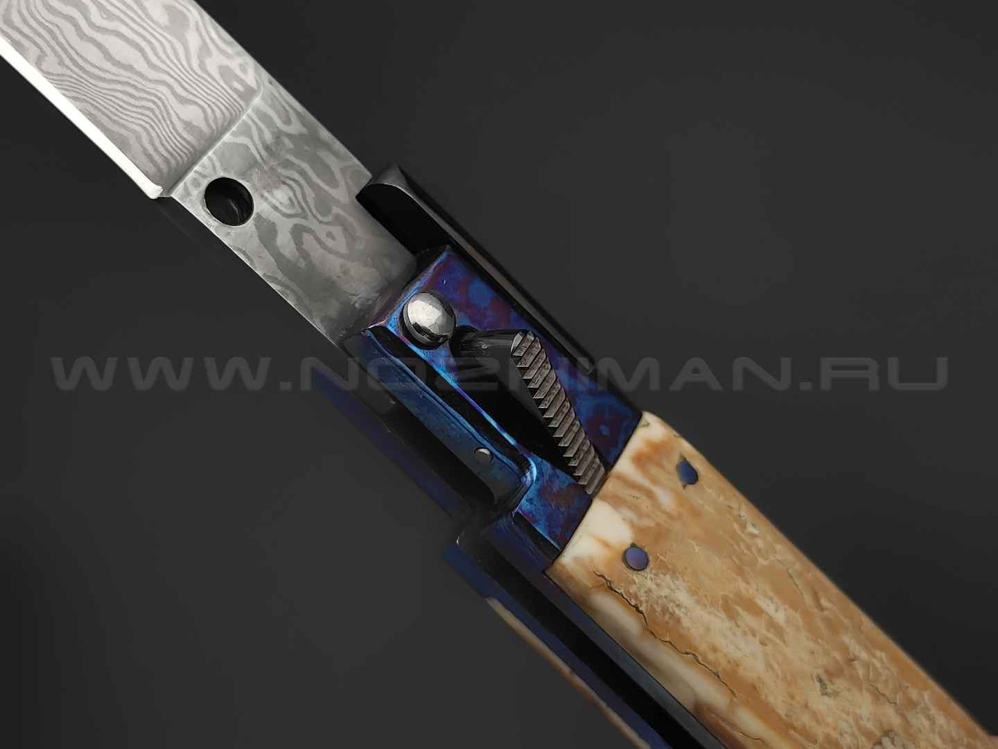 Складной нож Каро, сталь ZDI-1016, рукоять тимаскус, бивень мамонта