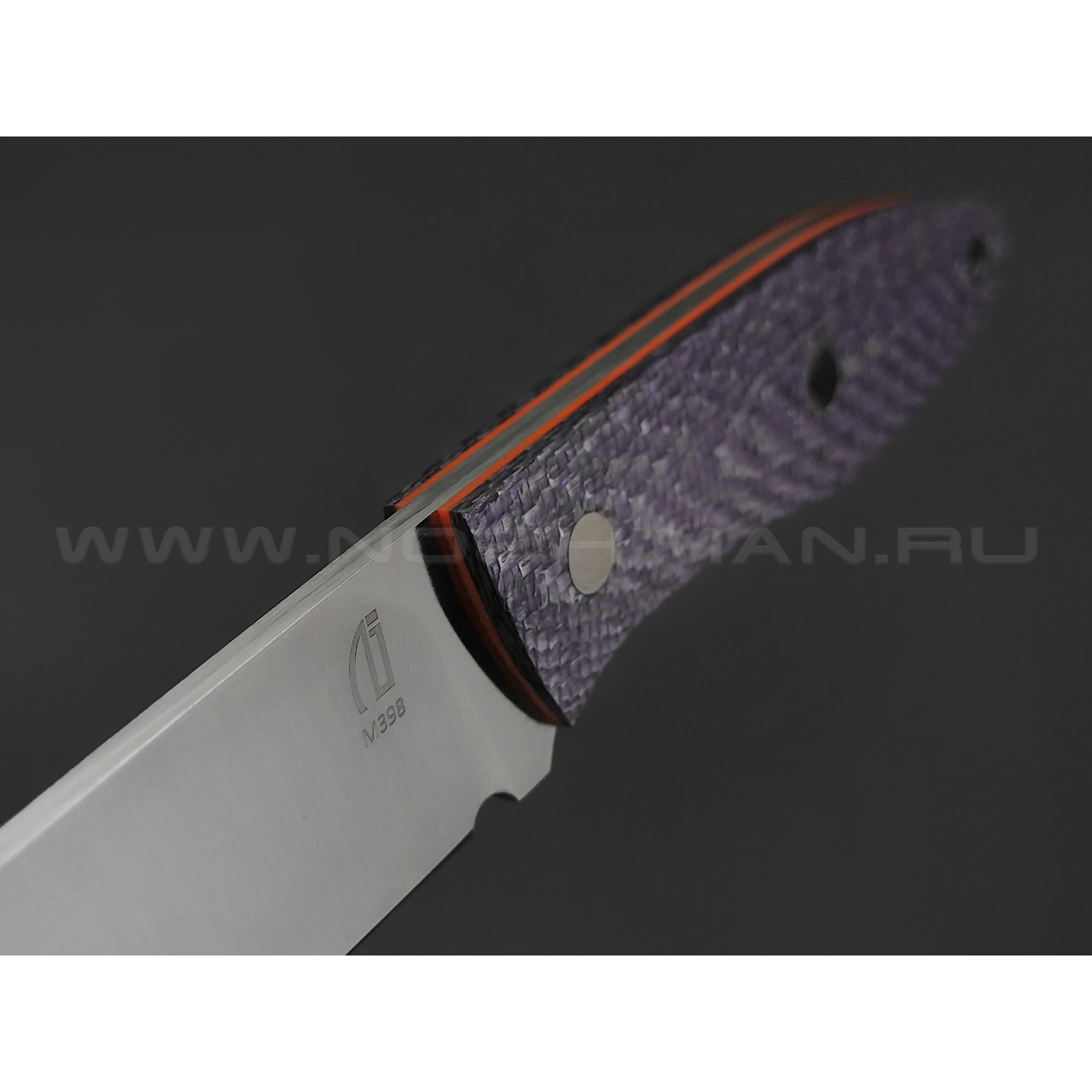 Нож Burlax BX0077 сталь M398, рукоять Silver Twill Purple