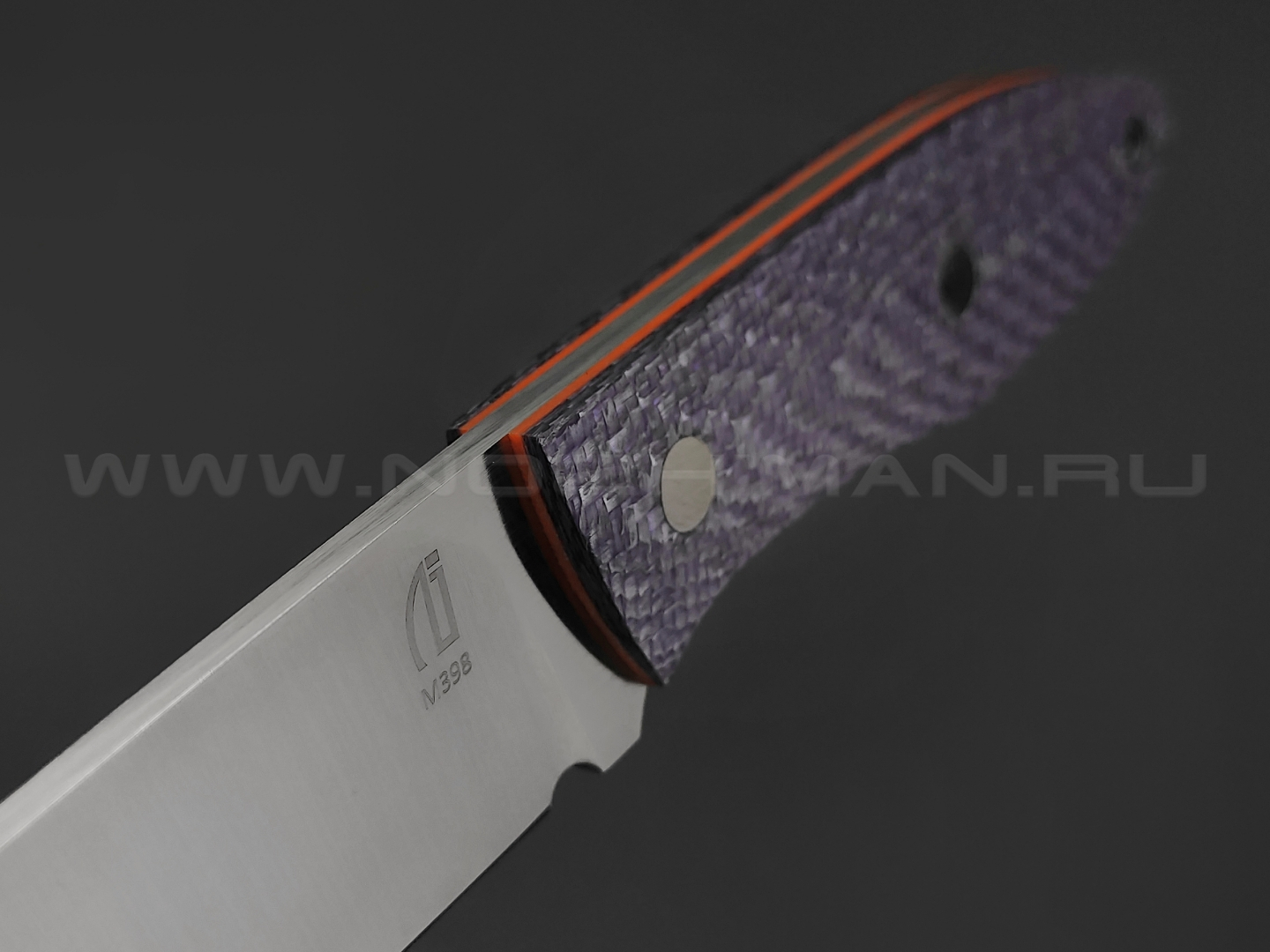 Нож Burlax BX0077 сталь M398, рукоять Silver Twill Purple