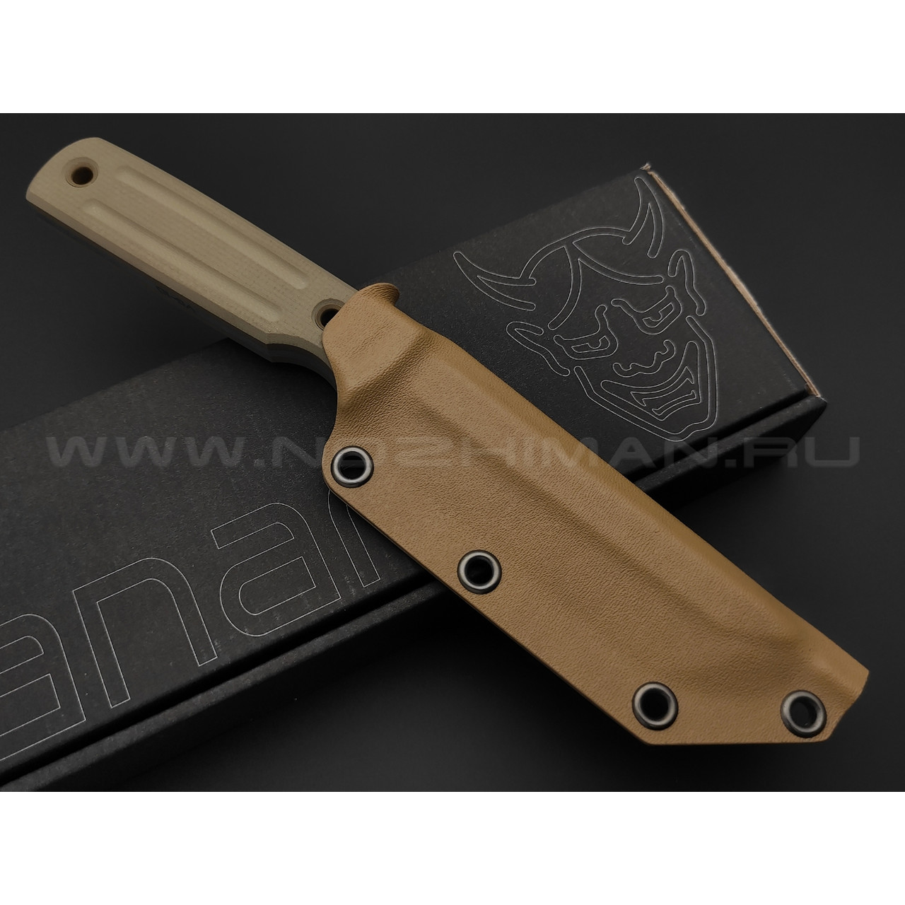 Нож Yanari большой сталь VG-10, рукоять G10 tan, ножны kydex tan