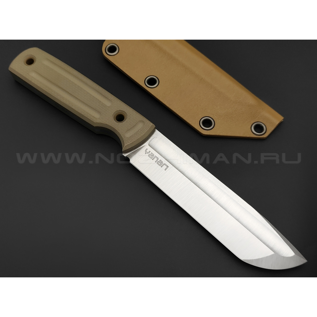 Нож Yanari большой сталь VG-10, рукоять G10 tan, ножны kydex tan
