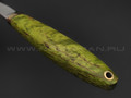 Товарищество Завьялова нож Маус сталь К340, рукоять Стабилизированное дерево зеленое, латунь