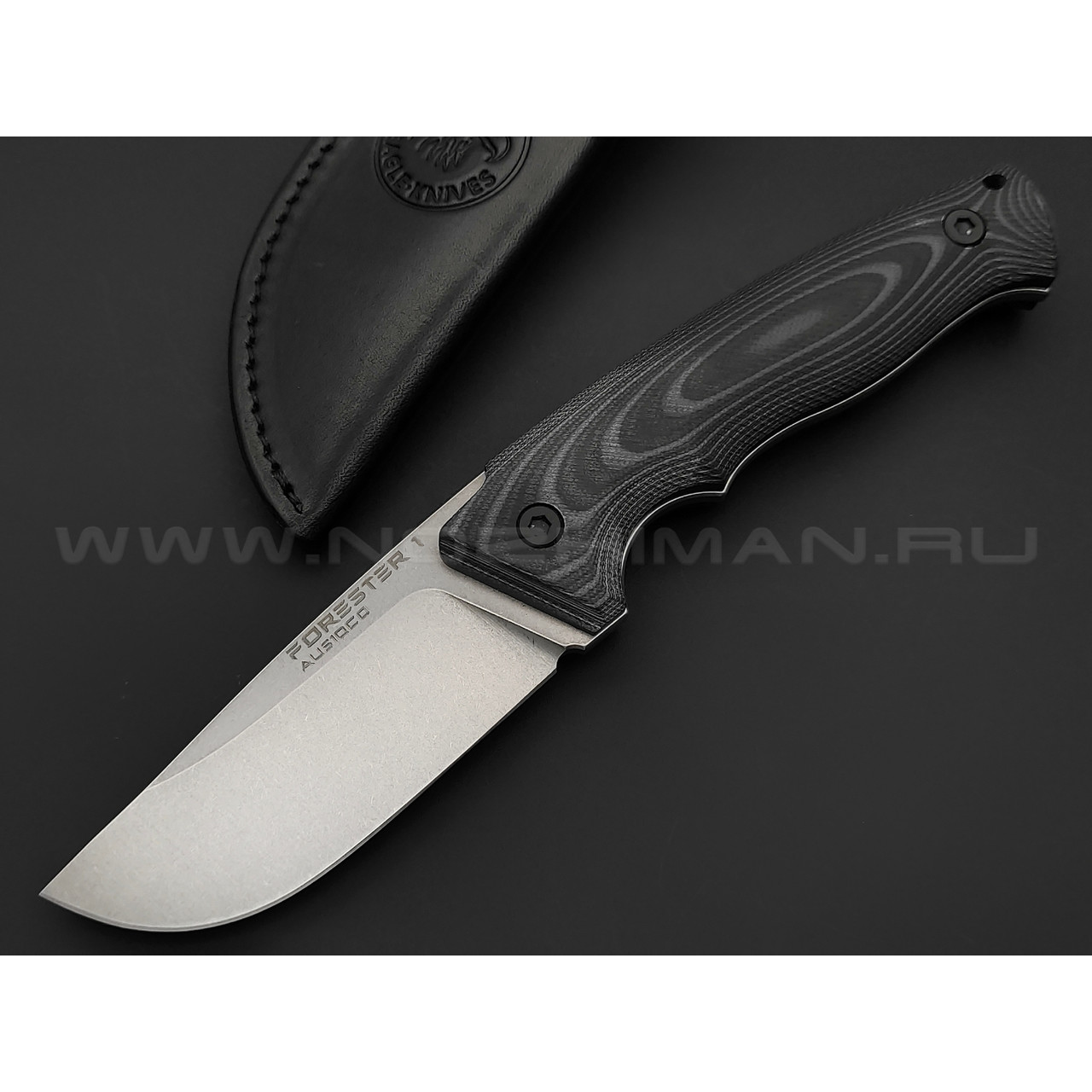 Eagle Knives нож Forester 1 сталь Aus10Co стоунвош, рукоять G10 black & grey