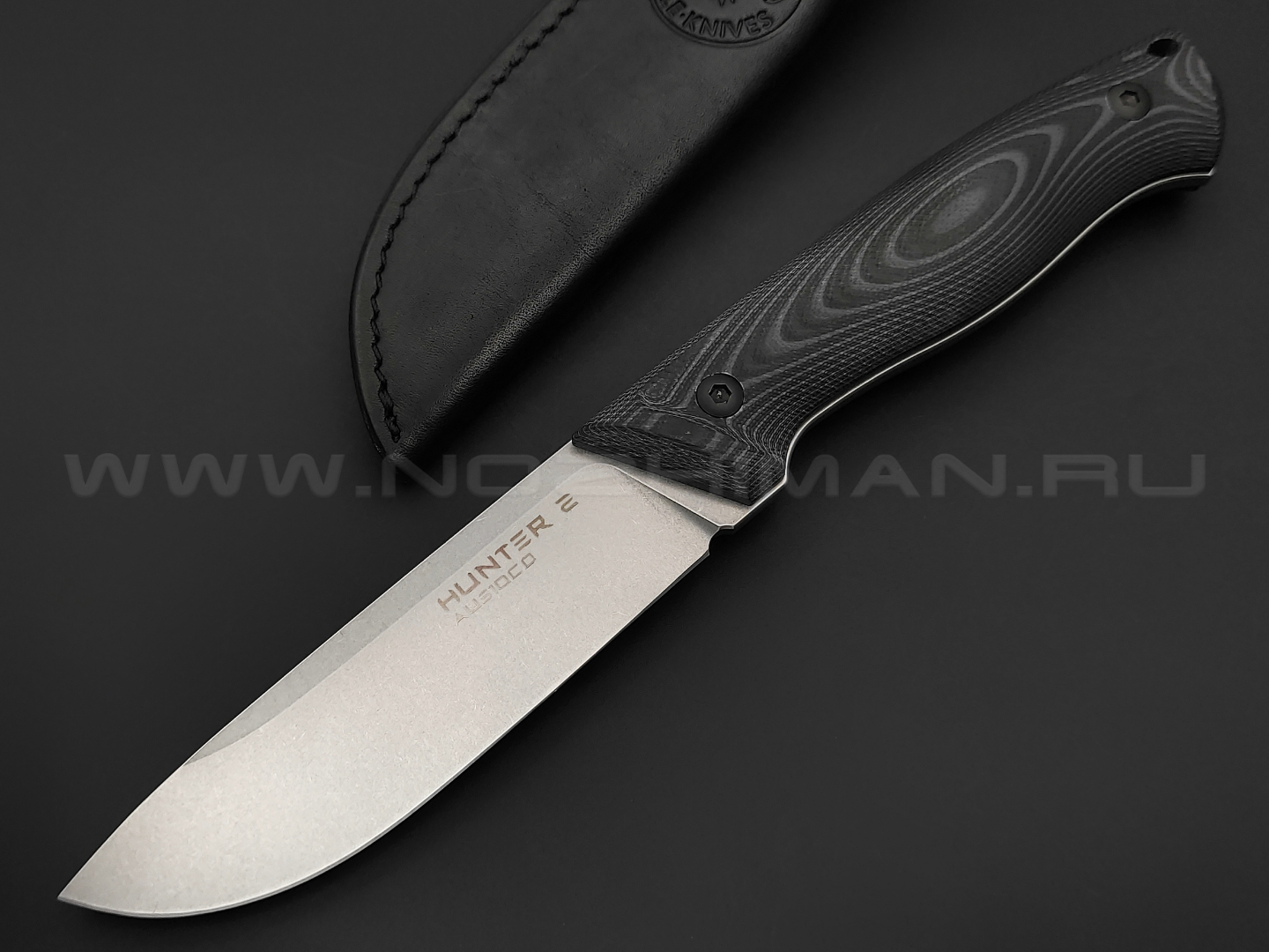 Eagle Knives нож Hunter 2 сталь Aus10Co stonewash, рукоять G10 black & grey