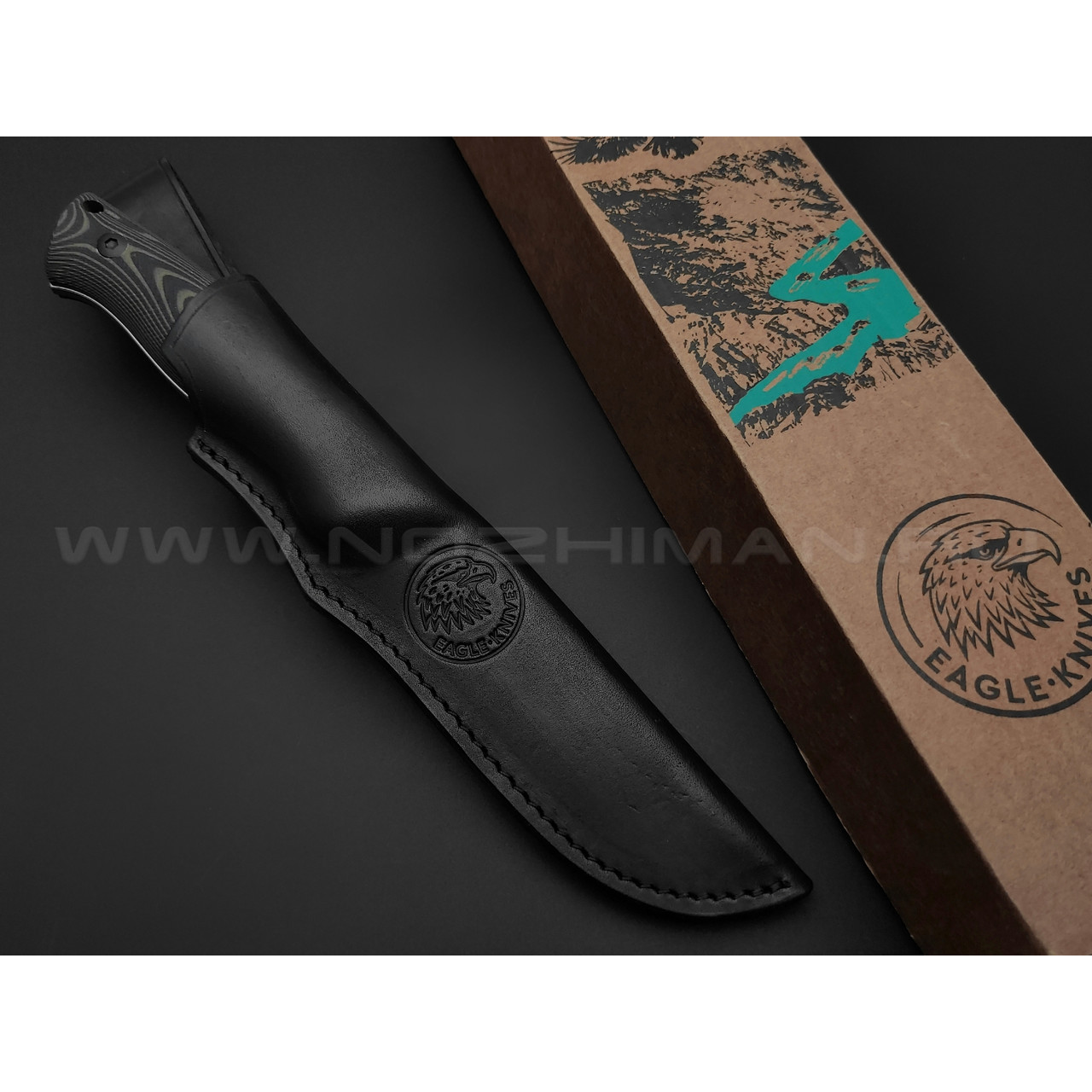 Eagle Knives нож Hunter 2 сталь Aus10Co стоунвош, рукоять G10 black & green