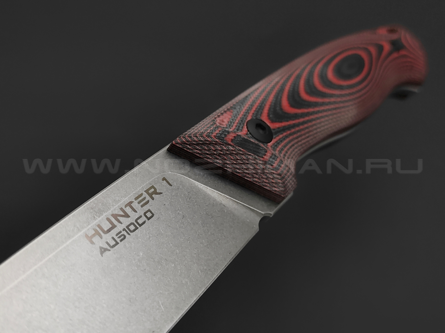 Eagle Knives нож Hunter 1 сталь Aus10Co stonewash, рукоять G10 black & red