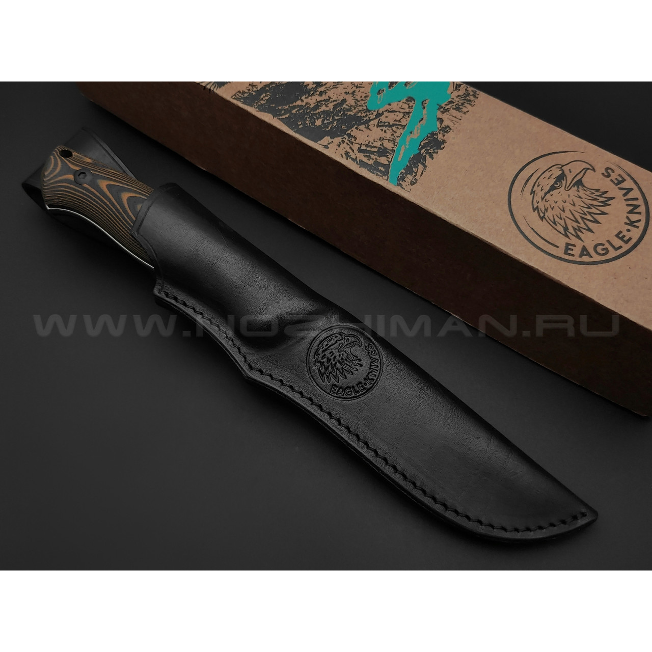 Eagle Knives нож Hunter 1 сталь Aus10Co стоунвош, рукоять G10 black & orange