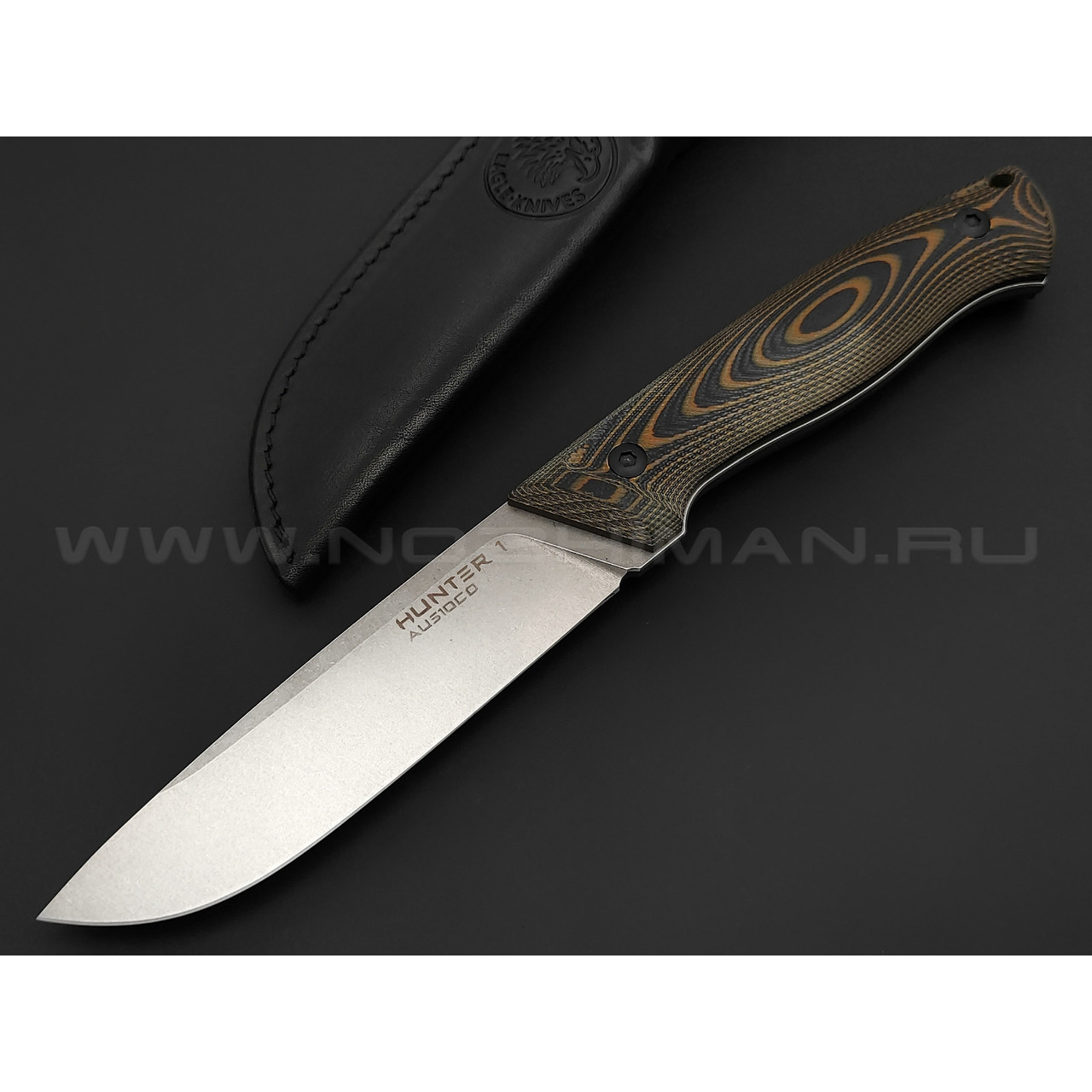 Eagle Knives нож Hunter 1 сталь Aus10Co стоунвош, рукоять G10 black & orange