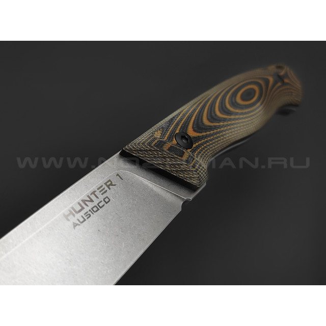 Eagle Knives нож Hunter 1 сталь Aus10Co стоунвош, рукоять G10 black & orange