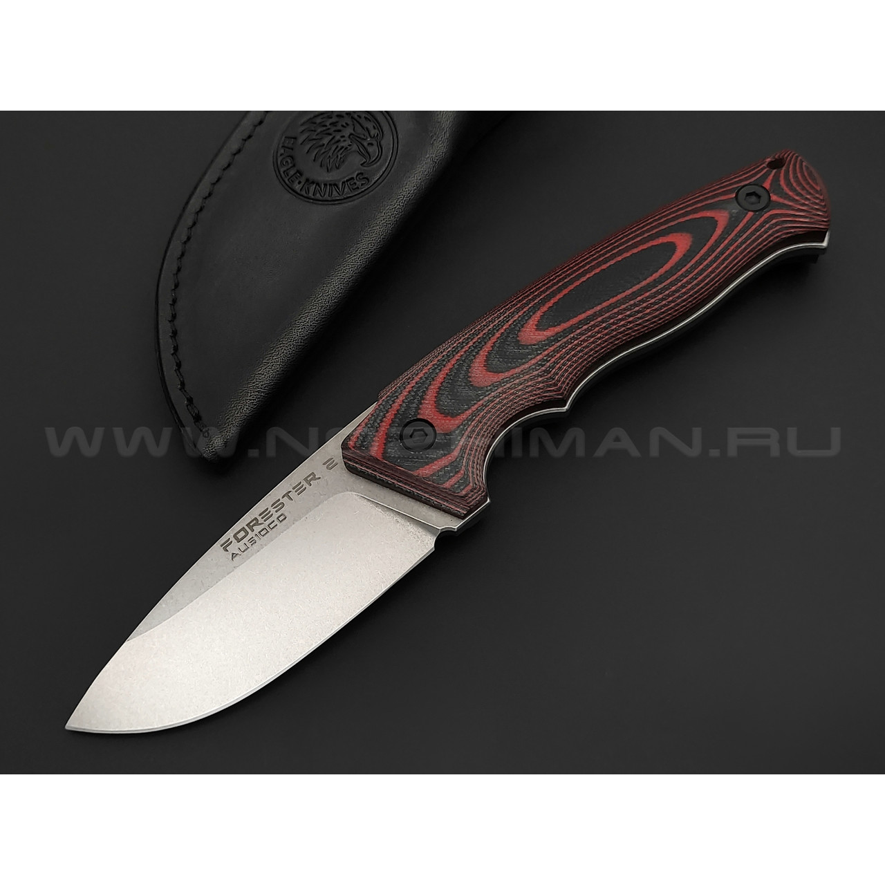 Eagle Knives нож Forester 2 сталь Aus10Co стоунвош, рукоять G10 black & red