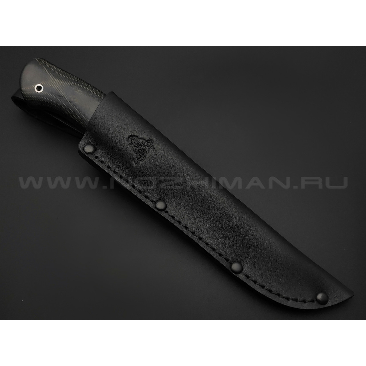 Кметь нож Клык сталь K110, рукоять микарта, мельхиор
