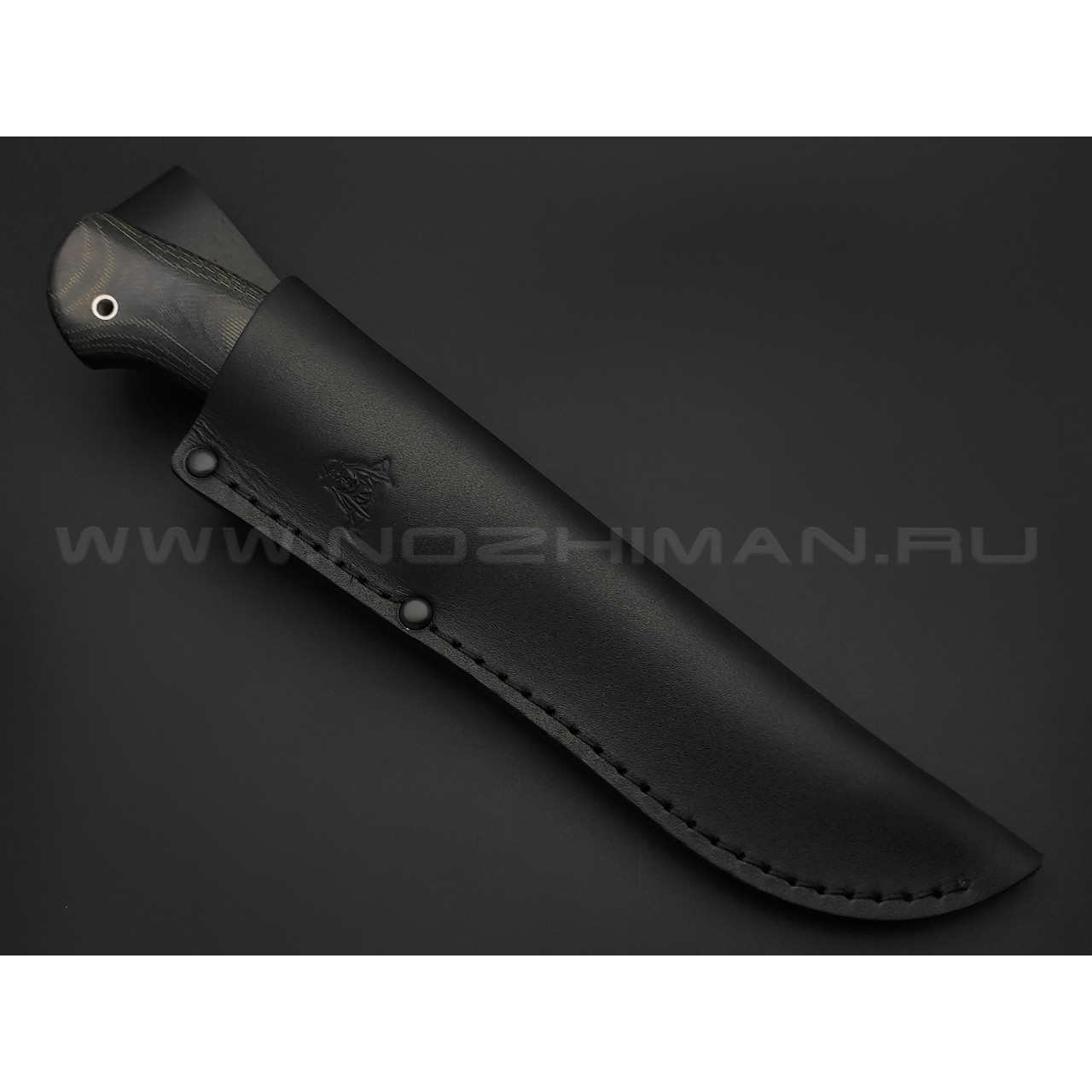 Кметь нож Панцуй сталь Elmax, рукоять микарта, мельхиор