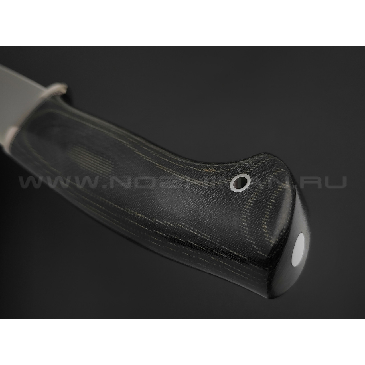 Кметь нож Панцуй сталь K110, рукоять микарта, мельхиор