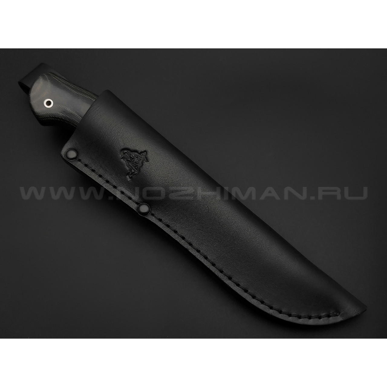 Кметь нож Панцуй сталь K110, рукоять микарта, мельхиор