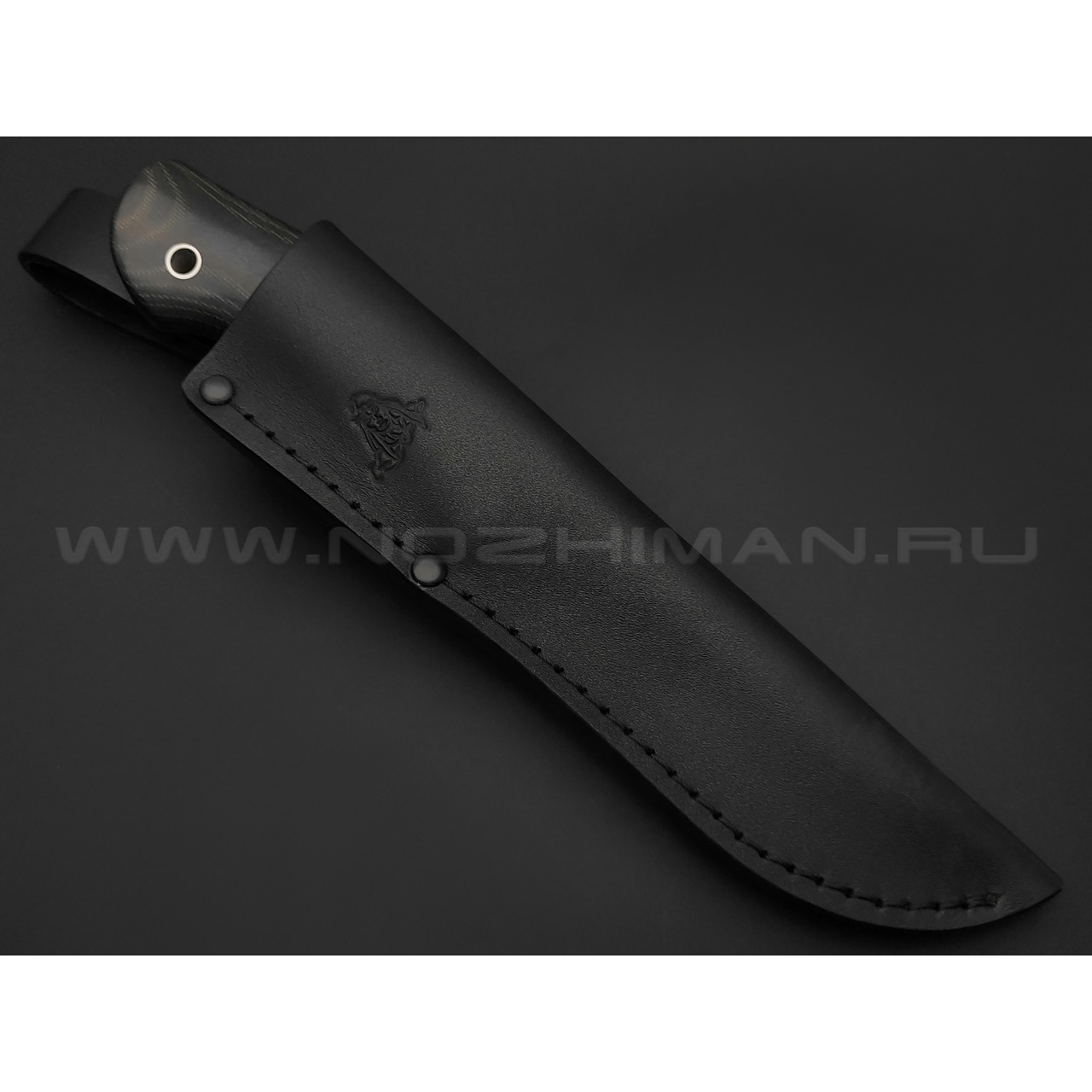 Кметь нож Панцуй сталь PGK, рукоять микарта, мельхиор
