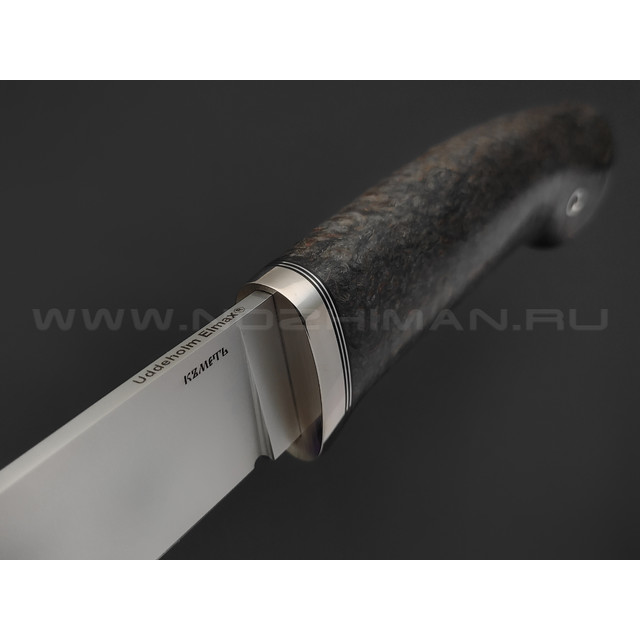 Кметь нож Консул сталь Elmax, рукоять Карельская береза, мельхиор