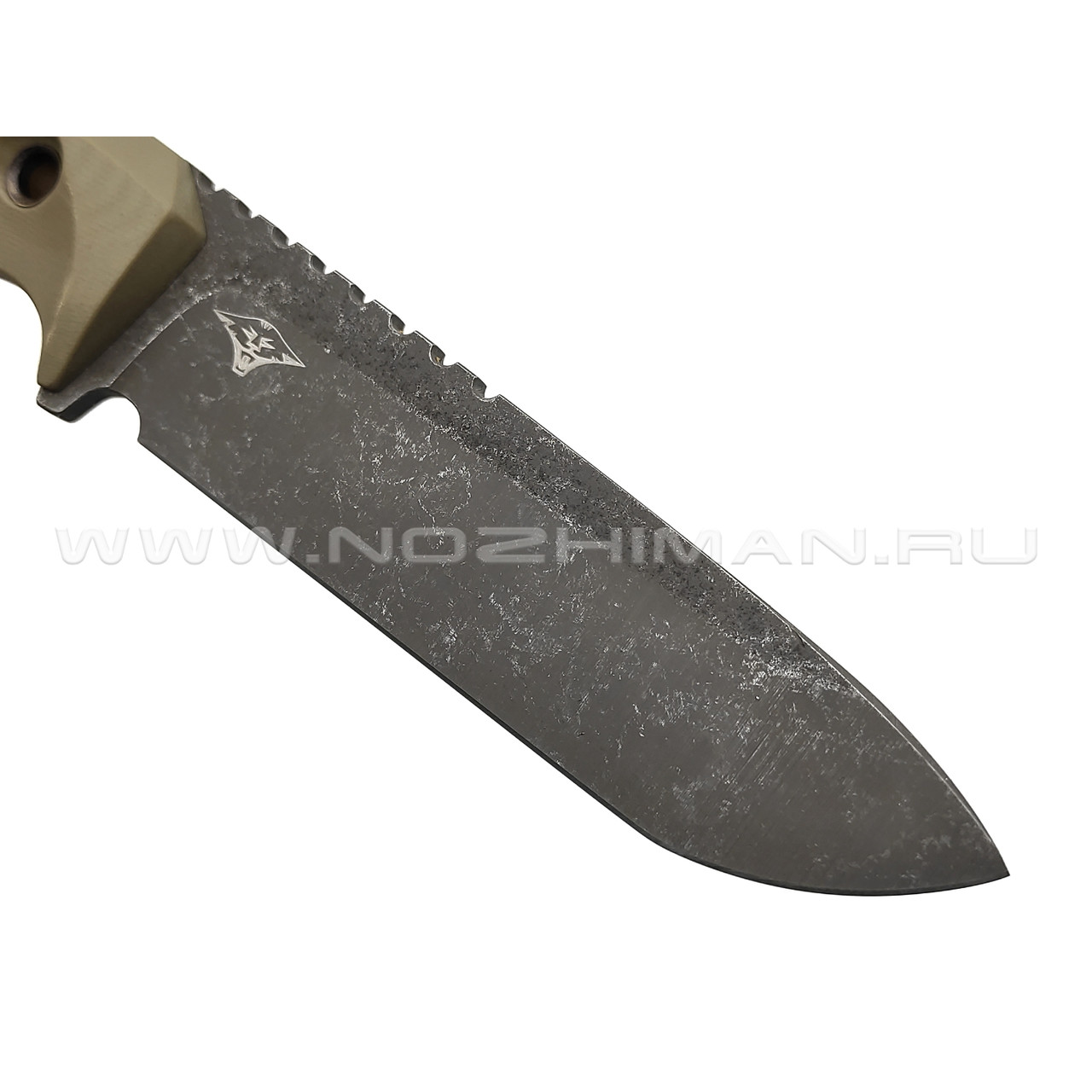 Нож с Котом Тик-Так 2 сталь X105, рукоять G10 tan, kydex tan