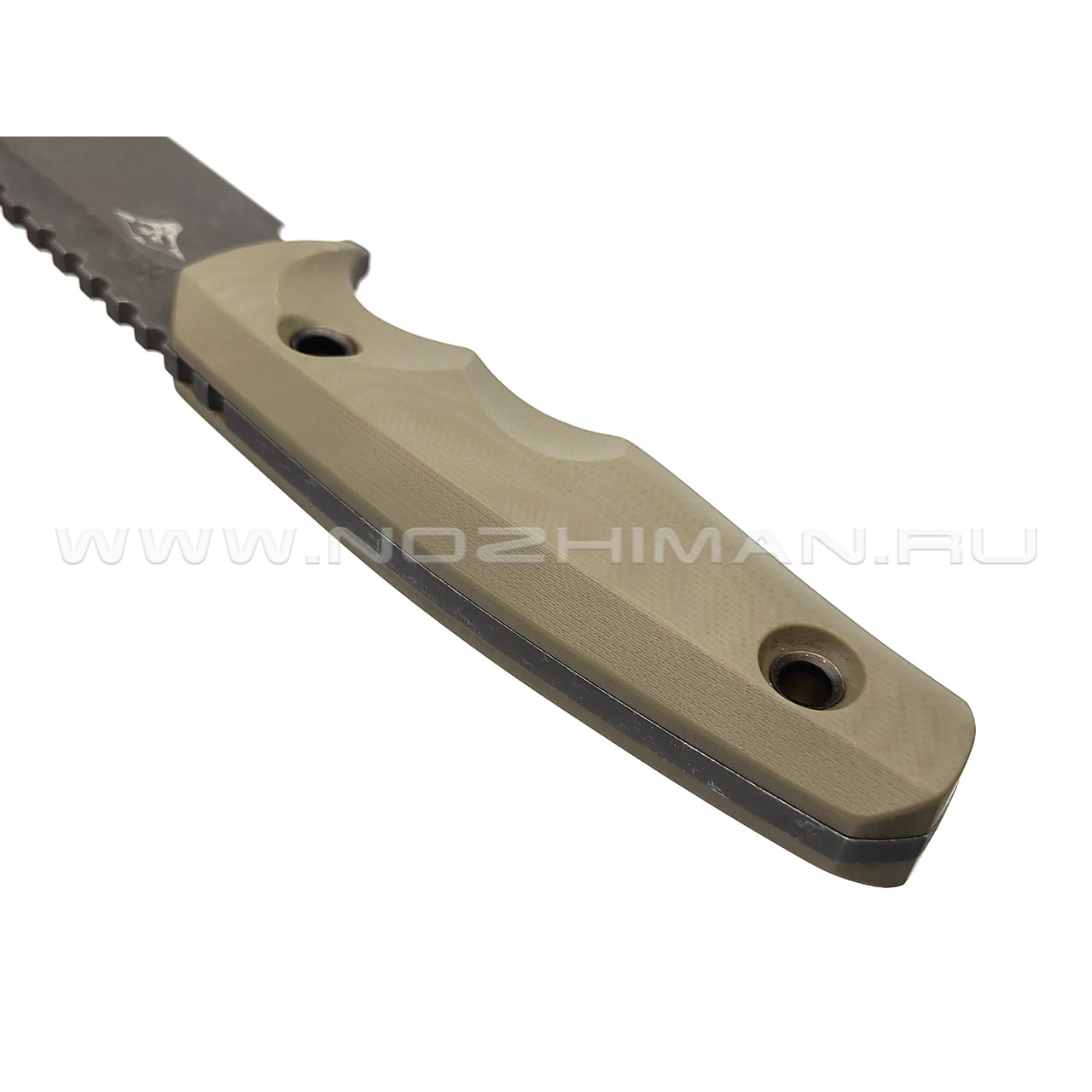 Нож с Котом Тик-Так 2 сталь X105, рукоять G10 tan, kydex tan