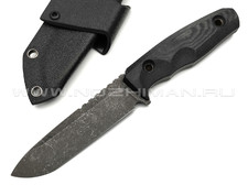 Нож с Котом "Тик-Так 2" сталь X105, рукоять Micarta black, kydex black
