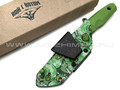 Нож с Котом "Тик-Так 2" сталь X105, рукоять G10 green, kydex green skull
