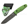 Нож с Котом "Тик-Так 2" сталь X105, рукоять G10 green, kydex green skull