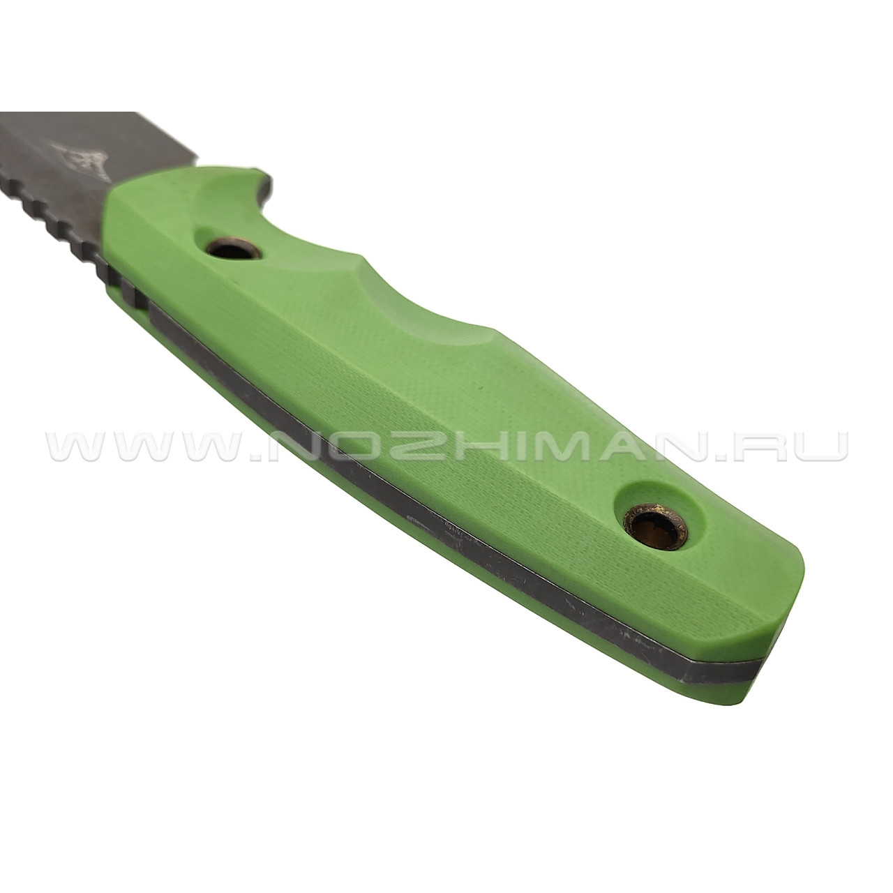 Нож с Котом "Тик-Так 2" сталь X105, рукоять G10 green, kydex green skull