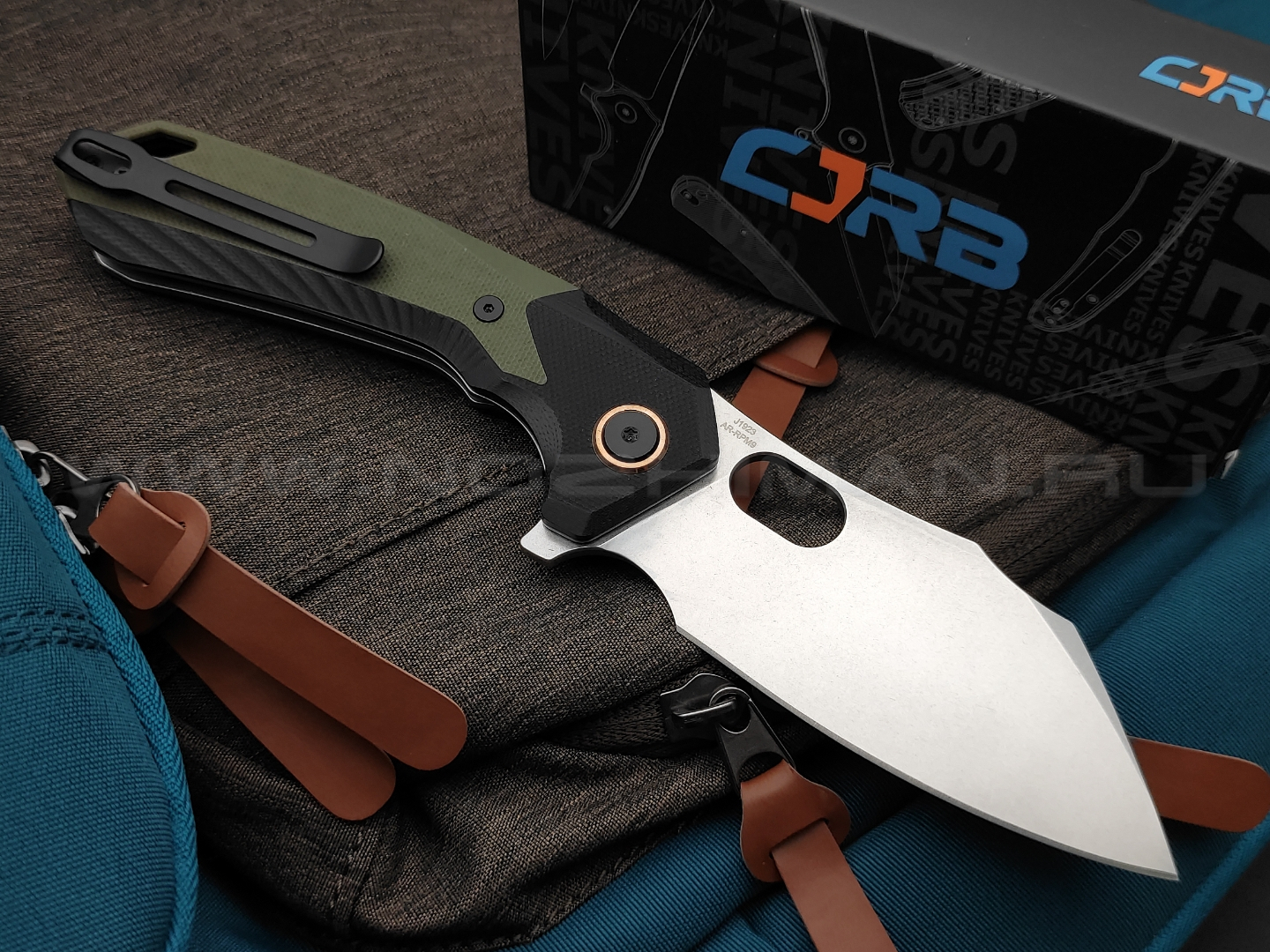 Нож CJRB Caldera J1923-GN сталь AR-RPM9, рукоять G10 black & green