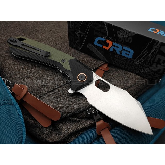 Нож CJRB Caldera J1923-GN сталь AR-RPM9, рукоять G10 black & green