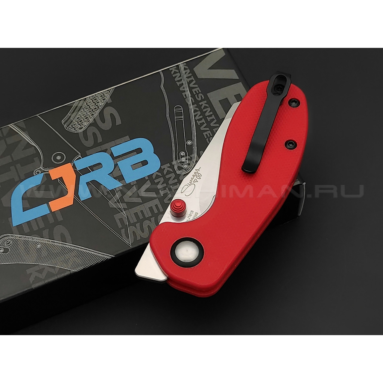 Нож CJRB Maileah J1918-REF сталь AR-RPM9, рукоять G10 red