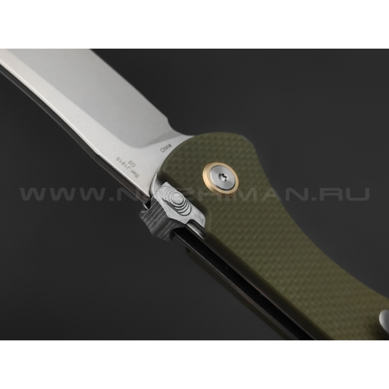 Нож CJRB Kicker J1915-GN сталь D2, рукоять G10 OD green