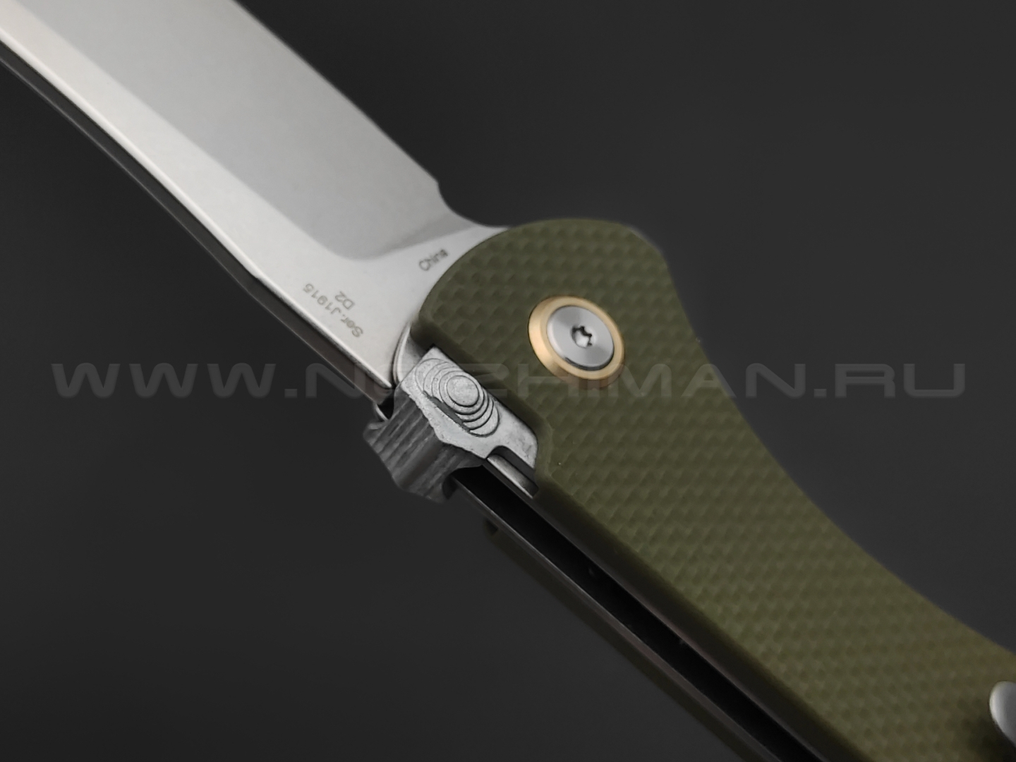 Нож CJRB Kicker J1915-GN сталь D2, рукоять G10 OD green