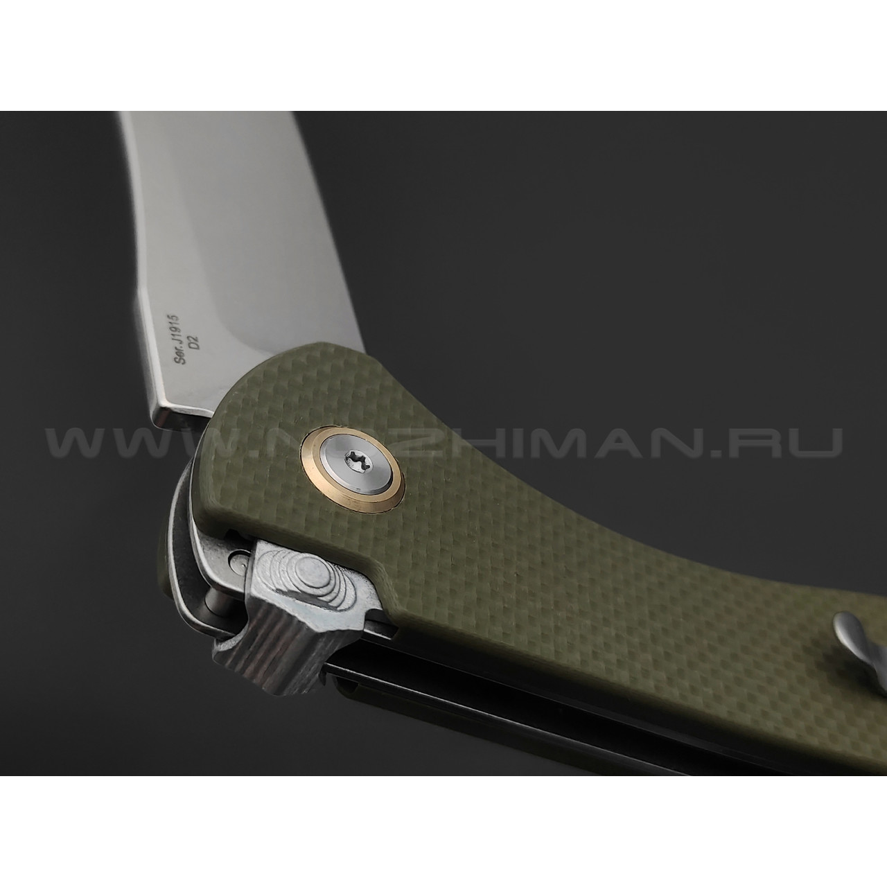 Нож CJRB Kicker J1915-GN сталь D2, рукоять G10 OD green