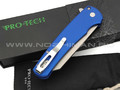 Нож Pro-Tech Malibu Flipper 5201-BLUE сталь CPM 20CV stonewash, рукоять Aluminum 6061-T6