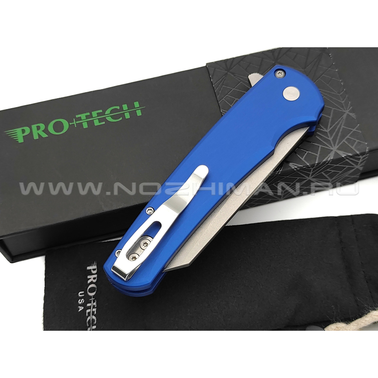 Нож Pro-Tech Malibu Flipper 5201-BLUE сталь CPM 20CV св, рукоять Алюминий 6061-T6